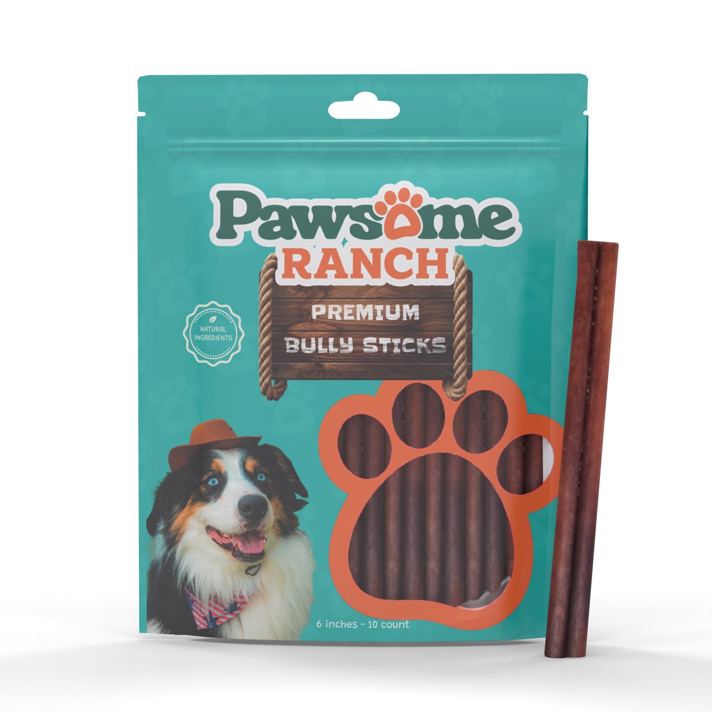 6 - 7" Premium Bully Sticks - 10 count - Pawsome Ranch ™