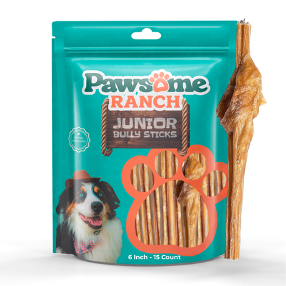 6" Junior Bully Sticks Beef Bladder - 15 Count