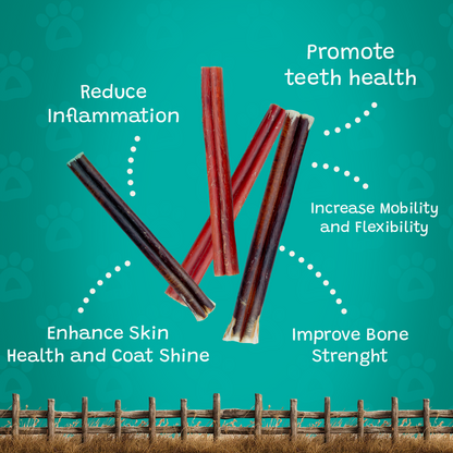 Beef collagen sticks for dogs supporting dental health joints skin and coat long-lasting natural dog chew Pawsome Ranch