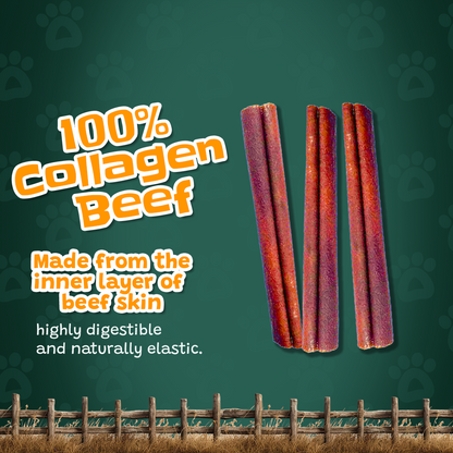 Beef collagen sticks for dogs made from inner layer of beef skin highly digestible long-lasting dog chew Pawsome Ranch